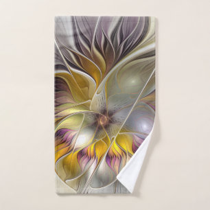 Abstrakte Fantasy-Blume Modernes Fraktal Handtuch
