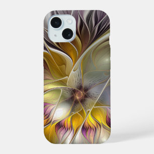 Abstrakte Fantasy-Blume Modernes Fraktal iPhone 15 Hülle