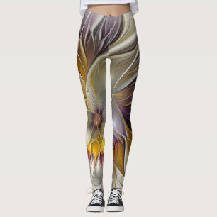 Abstrakte Fantasy-Blume Modernes Fraktal Leggings