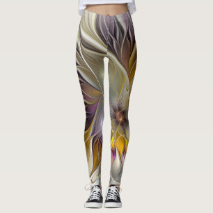 Abstrakte Fantasy-Blume Modernes Fraktal Leggings