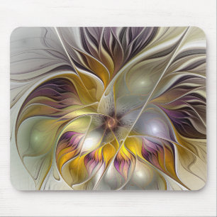 Abstrakte Fantasy-Blume Modernes Fraktal Mousepad