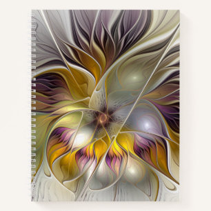 Abstrakte Fantasy-Blume Modernes Fraktal Notizbuch