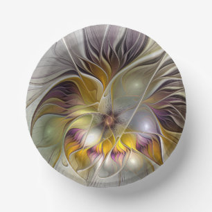 Abstrakte Fantasy-Blume Modernes Fraktal Pappteller