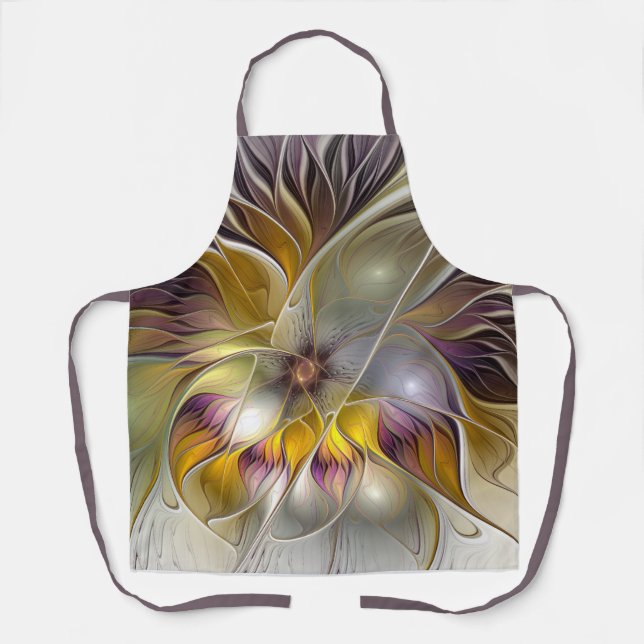 Abstrakte Fantasy-Blume Modernes Fraktal Schürze (Vorderseite)