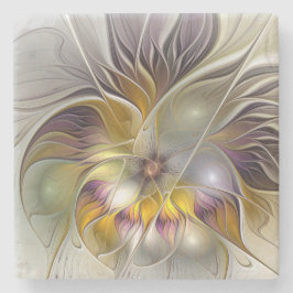 Abstrakte Fantasy-Blume Modernes Fraktal Steinuntersetzer