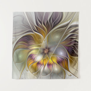 Abstrakte Fantasy-Blume Modernes Fraktal Wandteppich
