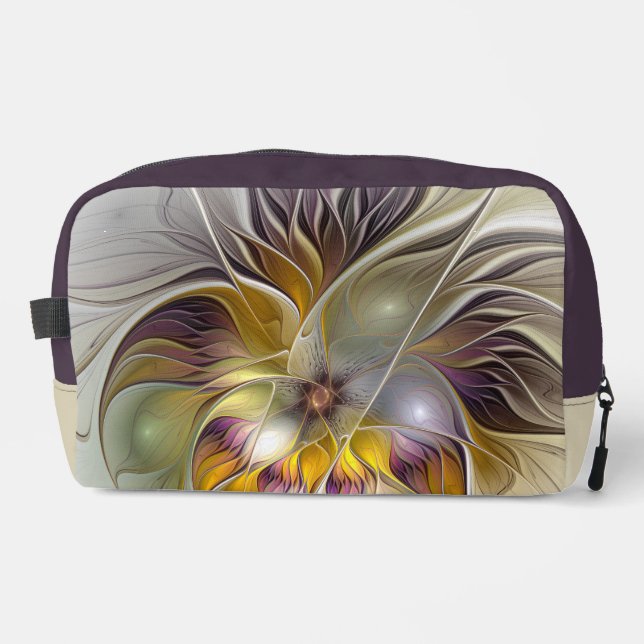 Abstrakte Fantasy-Blume Modernes Fraktal Waschbeutel (Vorderseite)
