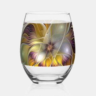 Abstrakte Fantasy-Blume Modernes Fraktal Weinglas Ohne Stiel