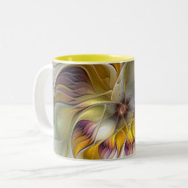 Abstrakte Fantasy-Blume Modernes Fraktal Zweifarbige Tasse