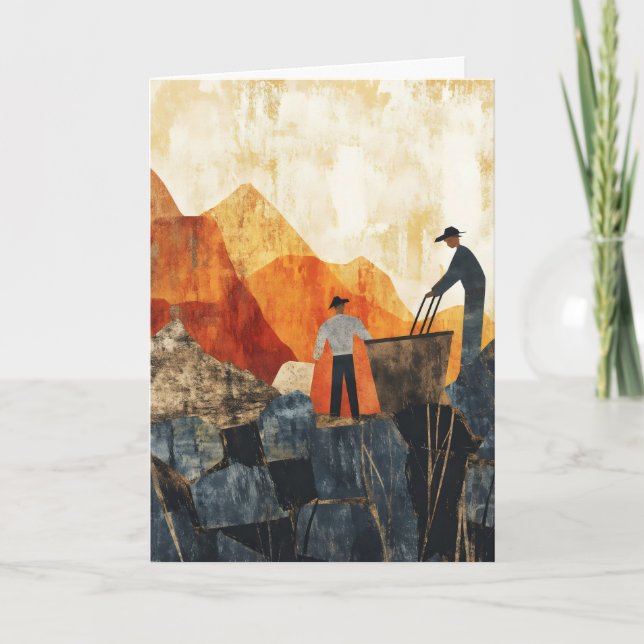 Abstrakte Farbarbeitnehmer Feiertagskarte (Vorderseite)