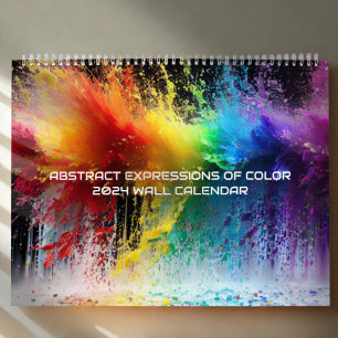 Abstrakte Farbausdrücke von Rainbow Paint Splash Kalender