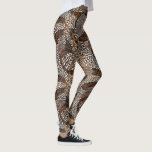Abstrakte Farbdrucke, braun, weiße Punkte Leggings<br><div class="desc">Kick zurück in diese super lustigen Leggings mit einem braunen und weißen abstrakten Tierprint. Ideal für eine besondere Veranstaltung,  das Training im Fitnessraum,  den tropischen Dschungel Urlaub oder das Festival.</div>