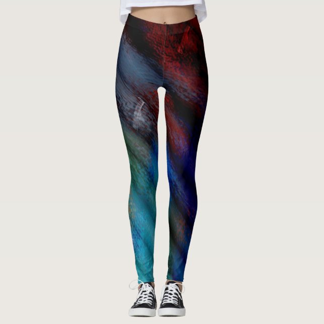 Abstrakte Farbe Art #43 Leggings (Vorderseite)