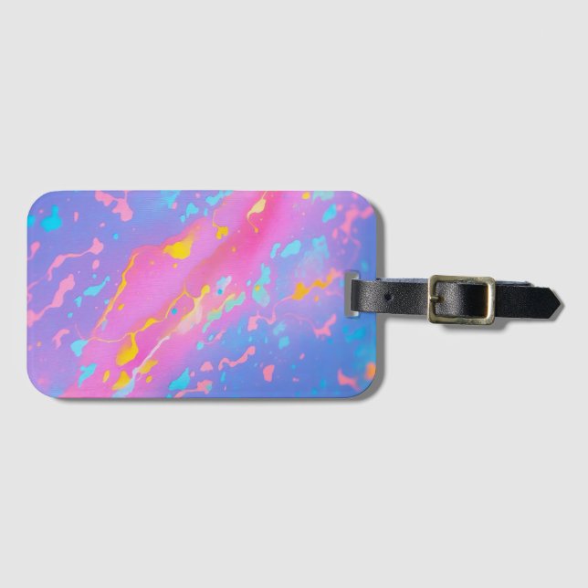 Abstrakte Farbe für kosmisches Wasser Gepäckanhänger (Vorderseite (Horizontal))