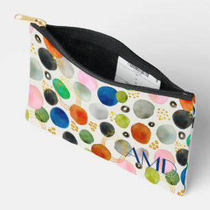 Abstrakte Farbe Gold Glitzer Art + Monogramm Zubehörtasche