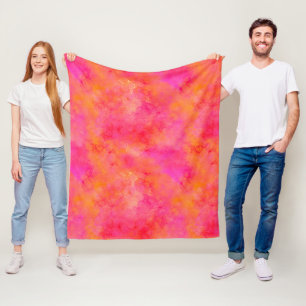 Abstrakte Farbe im Wasser Rosa Farbe Orange Fleecedecke