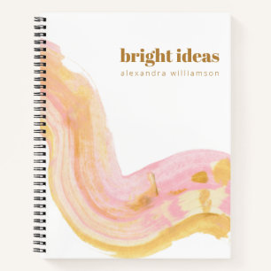 Abstrakte Farbe Rosa und Gold Personalisiert Notizbuch