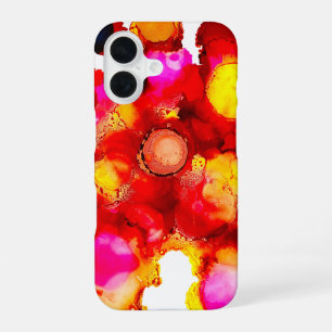 Abstrakte Farbe Rot und Pink iPhone 16 Hülle