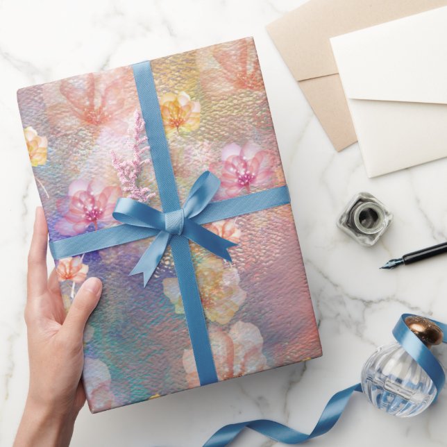Abstrakte Farbe und Blume Geschenkpapier (Schenken)