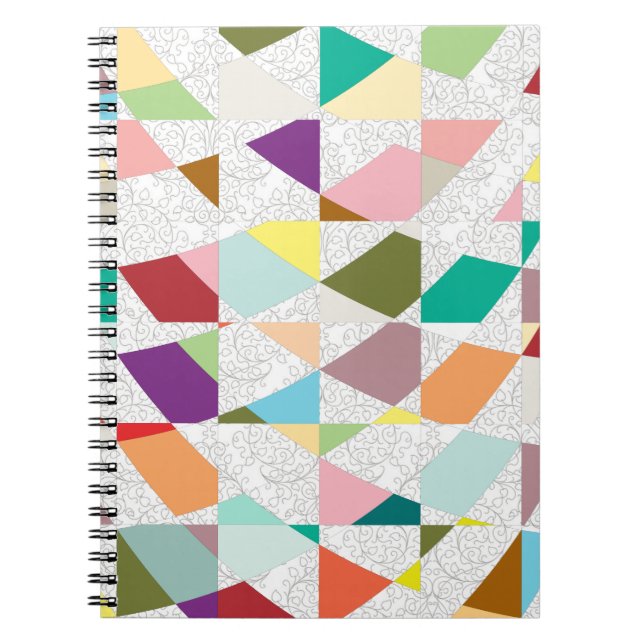Abstrakte Farben Damask Notizblock (Vorderseite)