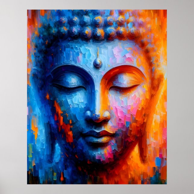 Abstrakte Farben Moderne Kunst | Buddha Painting Poster (Vorne)