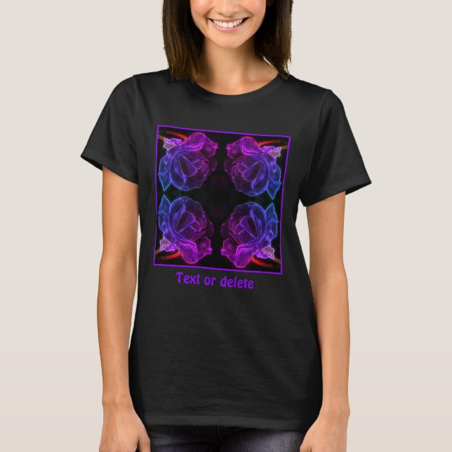 Abstrakte Farben Rose Fantasy-Blume T-Shirt (Vorderseite)