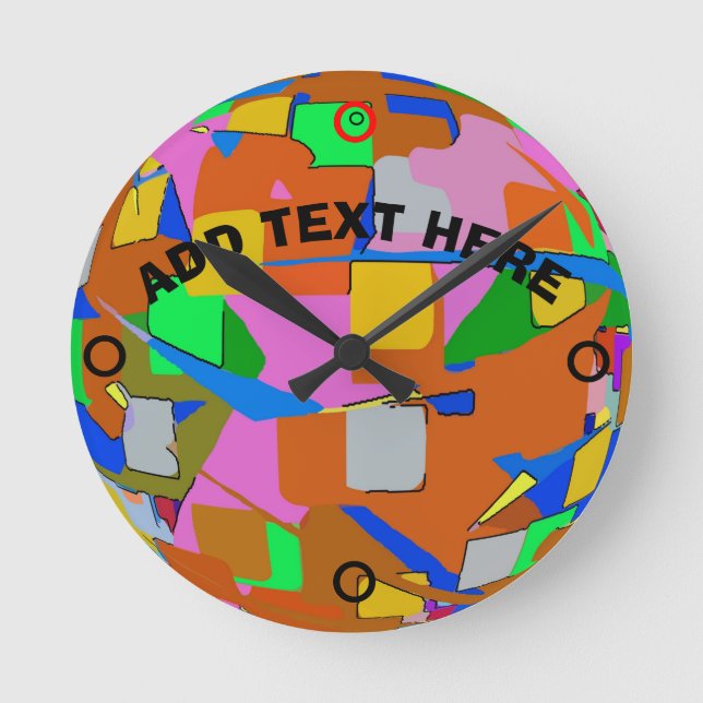 Abstrakte Farben Runde Wanduhr (Vorderseite)