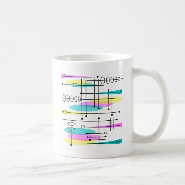 Abstrakte Farben und Design der Atomzeit Kaffeetasse (Rechts)