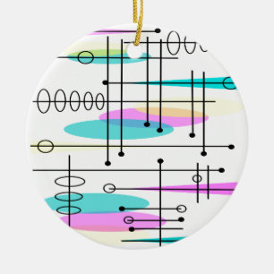 Abstrakte Farben und Design der Atomzeit Keramik Ornament