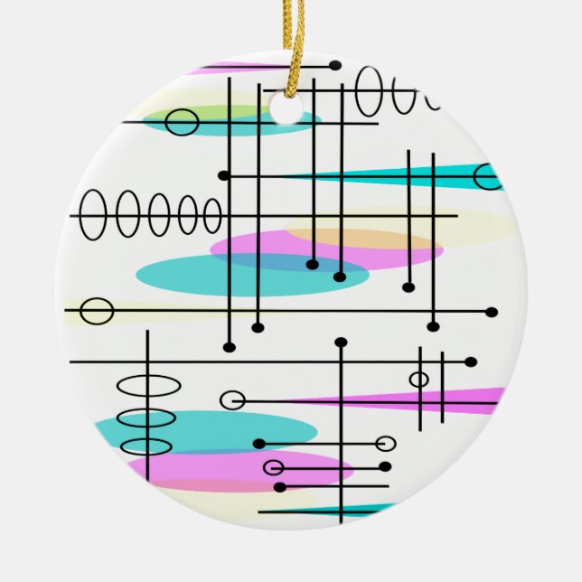 Abstrakte Farben und Design der Atomzeit Keramik Ornament (Vorne)