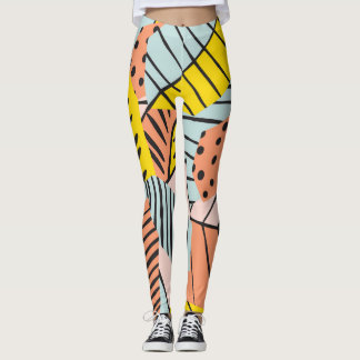 Abstrakte farbenfrohe Blätter, Naturmuster. Leggings