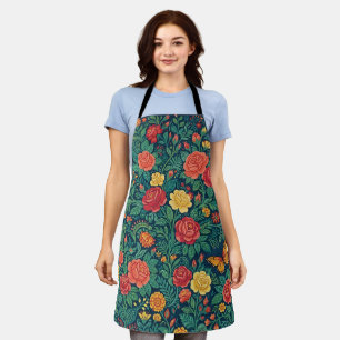 Abstrakte farbenfrohe Blumenrosen Schmetterlinge S Schürze