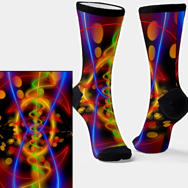 Abstrakte, farbenfrohe Bright Line Kurven Socken (Von Creator hochgeladen)