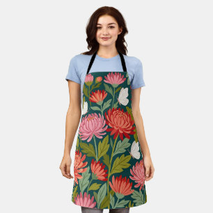 Abstrakte farbenfrohe Chrysanthemen-Schmetterlinge Schürze