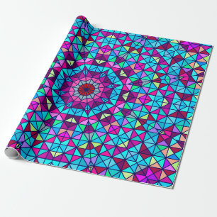 Abstrakte farbenfrohe digitale dekorative Blume. G Geschenkpapier