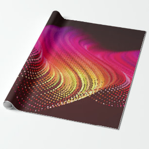 Abstrakte farbenfrohe digitale Landschaft mit flie Geschenkpapier