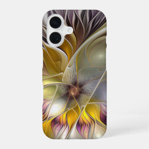 Abstrakte farbenfrohe Fantasy-Blume moderne Frakta iPhone 16 Hülle