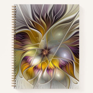 Abstrakte farbenfrohe Fantasy-Blume moderne Frakta Notizbuch