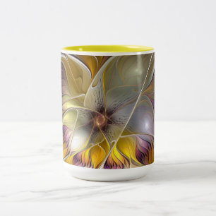 Abstrakte farbenfrohe Fantasy-Blume moderne Frakta Zweifarbige Tasse