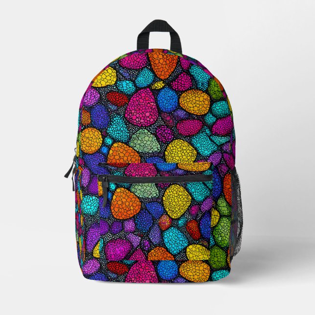 Abstrakte, farbenfrohe Felsen Bedruckter Rucksack (Vorderseite)