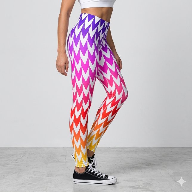 Abstrakte farbenfrohe Formen Weiße Leggings (Von Creator hochgeladen)
