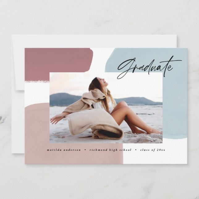 Abstrakte farbenfrohe Foto Graduierungsparty Ankündigung (Vorderseite)