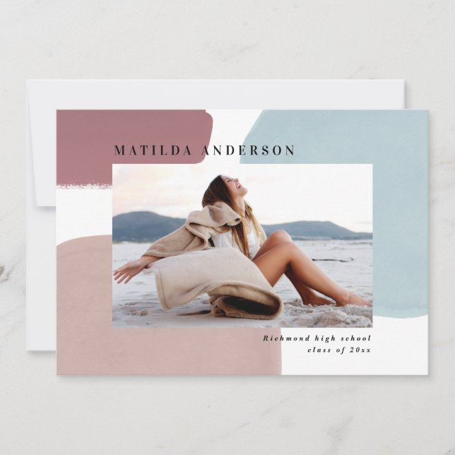 Abstrakte farbenfrohe Foto Graduierungsparty Ankündigung (Vorderseite)