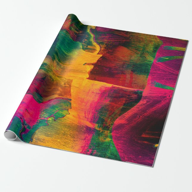 abstrakte, farbenfrohe Hintergrundkunst aus Papier Geschenkpapier (Ungerollt)