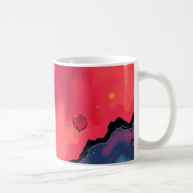 Abstrakte Farbenfrohe Kaffeetasse (Rechts)