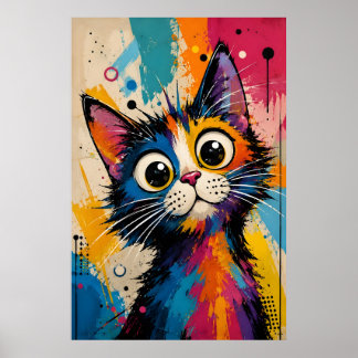 Abstrakte farbenfrohe künstlerische Illustration Poster