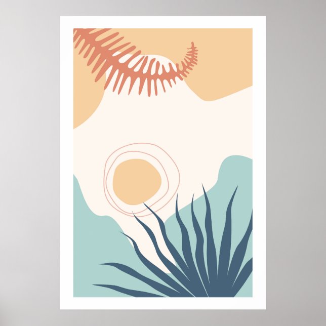 Abstrakte farbenfrohe Landschaft Poster (Vorne)