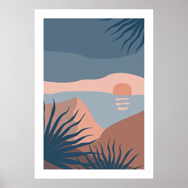 Abstrakte farbenfrohe Landschaft Poster (Vorne)