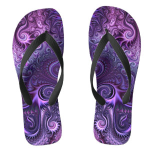 Abstrakte Farbenfrohe Lilac & Violet Spirale Muste Flip Flops