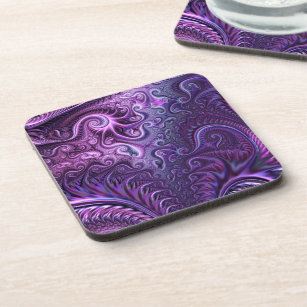Abstrakte Farbenfrohe Lilac & Violet Spirale Muste Getränkeuntersetzer